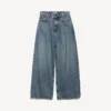 Løse jeans til kvinder med lav skridt i snavset vintageblå Løse jeans til kvinder med lav skridt i snavset vintageblå