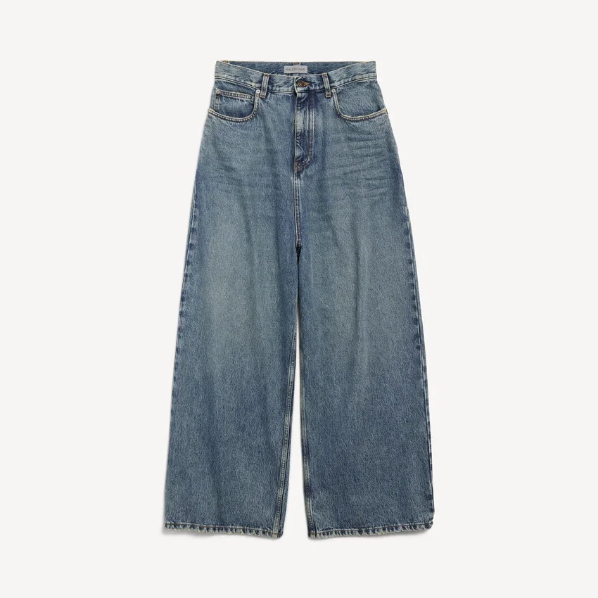 Løse jeans til kvinder med lav skridt i snavset vintageblå Løse jeans til kvinder med lav skridt i snavset vintageblå