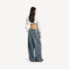 Løse jeans til kvinder med lav skridt i snavset vintageblå Løse jeans til kvinder med lav skridt i snavset vintageblå