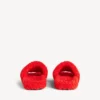 Men’s furry open mule in pop orange/hvid/rød