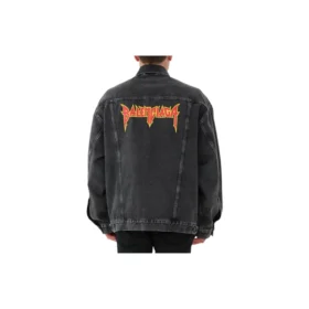 Metallica Oversized Denim Jakke “Washed Black Orange” 694504TBP471055