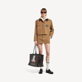 Mini-bomuldsnederdel til kvinder i beige