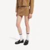 Mini-bomuldsnederdel til kvinder i beige