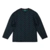 Mini-sweater med logo overalt “Mørkeblågrøn” 736247T32334301