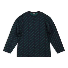 Mini-sweater med logo overalt “Mørkeblågrøn” 736247T32334301