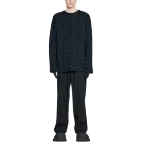 Mini-sweater med logo overalt “Mørkeblågrøn” 736247T32334301