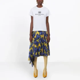 Mode-logo-tryk, slim fit, korte ærmer, hvid 504156TYK231000