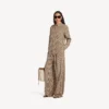 Monogram-pyjamasbukser til kvinder i beige/sort