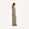 Monogram-pyjamasbukser til kvinder i beige/sort