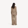 Monogram-pyjamasbukser til kvinder i beige/sort