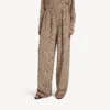 Monogram-pyjamasbukser til kvinder i beige/sort