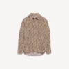 Monogramskjorte til kvinder i beige/sort