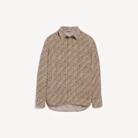 Monogramskjorte til kvinder i beige/sort