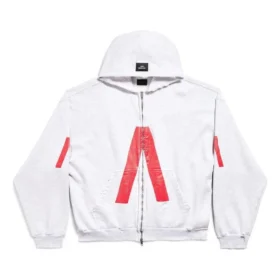 Music Archive Series Connected Zip Up Medium Fit Hættetrøje “Light Grey Red” 744457TQVA61561