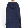 Overshirt med hætte i ternet mønster “Blue Navy” 720109TNM354202
