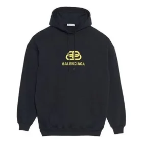 Oversized BB-hettetrøje i interlock “Black Yellow” 578138TEV191361