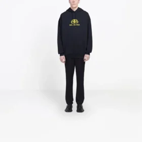 Oversized BB-hettetrøje i interlock “Black Yellow” 578138TEV191361