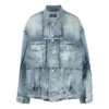 Oversized Cut-Up Ring-Denim-jakke “Blå” 697779TMW264437