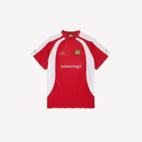 Oversized fodbold-T-shirt til mænd i rød