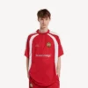 Oversized fodbold-T-shirt til mænd i rød