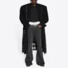 Oversized frakke med rå kanter i buffalo-tern “Black White” 704487TMU181070