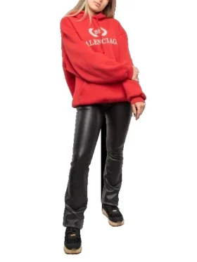 Oversized hættetrøje i bomuld med BB-logo “Red” 547765TCV316400