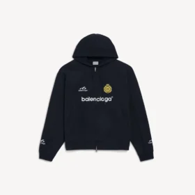 Oversized hættetrøje med lynlås til mænd i sort Oversized hættetrøje med lynlås til mænd i sort