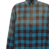 Oversized langærmet skjorte i flannel med tern “Blue Red” 715030TMM116305
