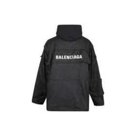 Oversized parka i teknisk stof med jerseyindsats “Black” 746450TOO321000