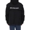 Oversized parka i teknisk stof med jerseyindsats “Black” 746450TOO321000