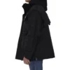 Oversized parka i teknisk stof med jerseyindsats “Black” 746450TOO321000