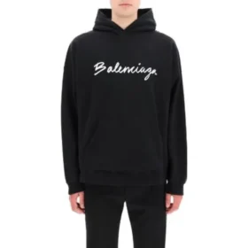 Oversized popover-hettetrøje med script-logo “Black White” 674986TMVB51070