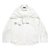 Oversized skjorte med knudede ærmer “White” 768553TPO359000