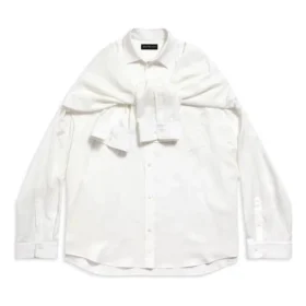 Oversized skjorte med knudede ærmer “White” 768553TPO359000