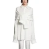 Oversized skjorte med knudede ærmer “White” 768553TPO359000