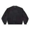 Oversized sweatshirt med huller, rund hals “Black Faded” 762718TPVD91055