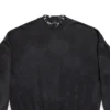 Oversized sweatshirt med huller, rund hals “Black Faded” 762718TPVD91055