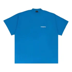 Oversized T-shirt med gennemstreget motiv “Blue” 712398TMVJ64024