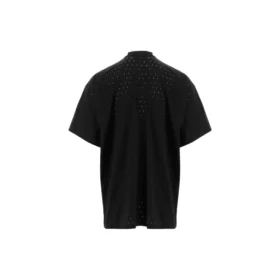 Oversized T-shirt med rund hals i mesh “Sort” 694576TMVD41000