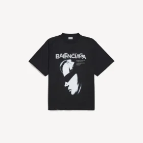 Oversized T-shirt til mænd med “Lady in Shades”-motiv i sort
