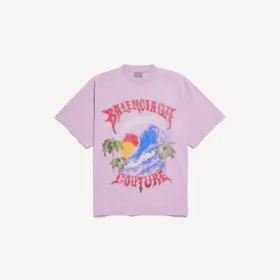 Oversized vintage surfer-T-shirt til kvinder i gammelrosa Oversized vintage surfer-T-shirt til kvinder i gammelrosa