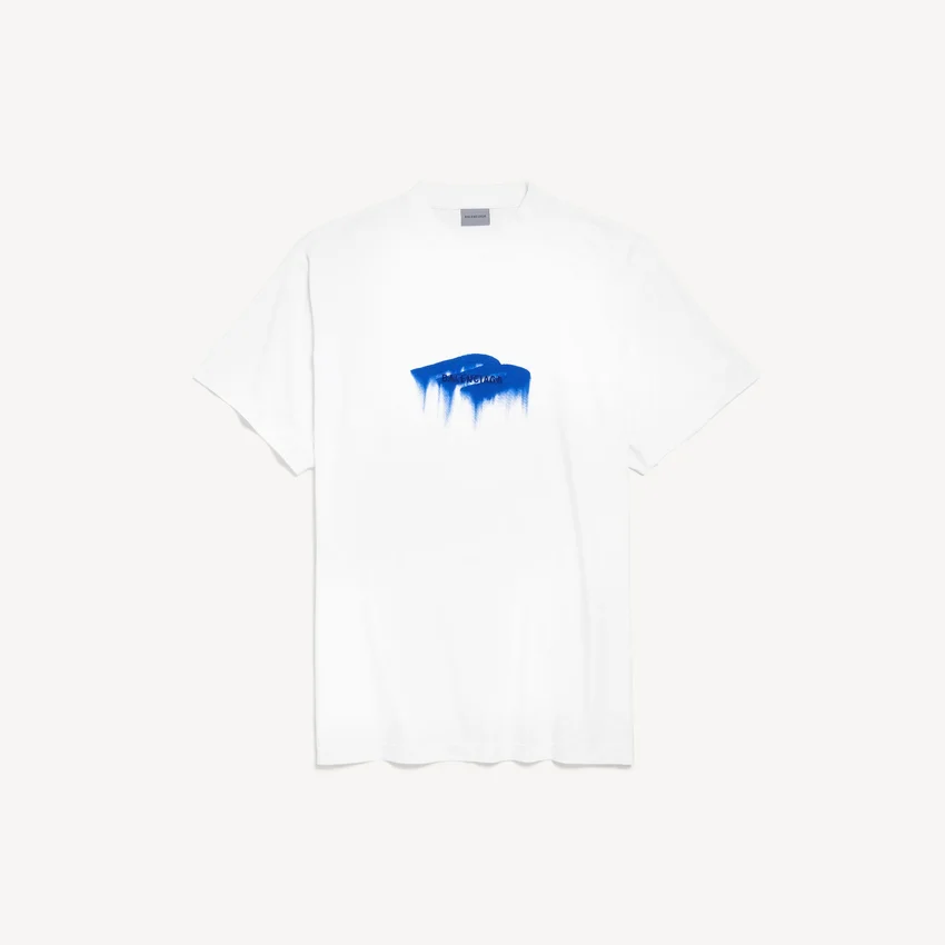Oversized Wet Brush T-shirt til mænd i hvid Oversized Wet Brush T-shirt til mænd i hvid
