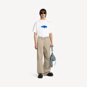 Oversized Wet Brush T-shirt til mænd i hvid