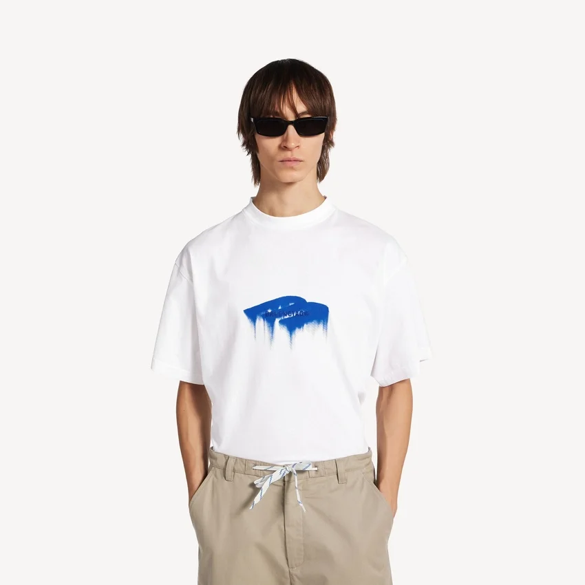 Oversized Wet Brush T-shirt til mænd i hvid Oversized Wet Brush T-shirt til mænd i hvid