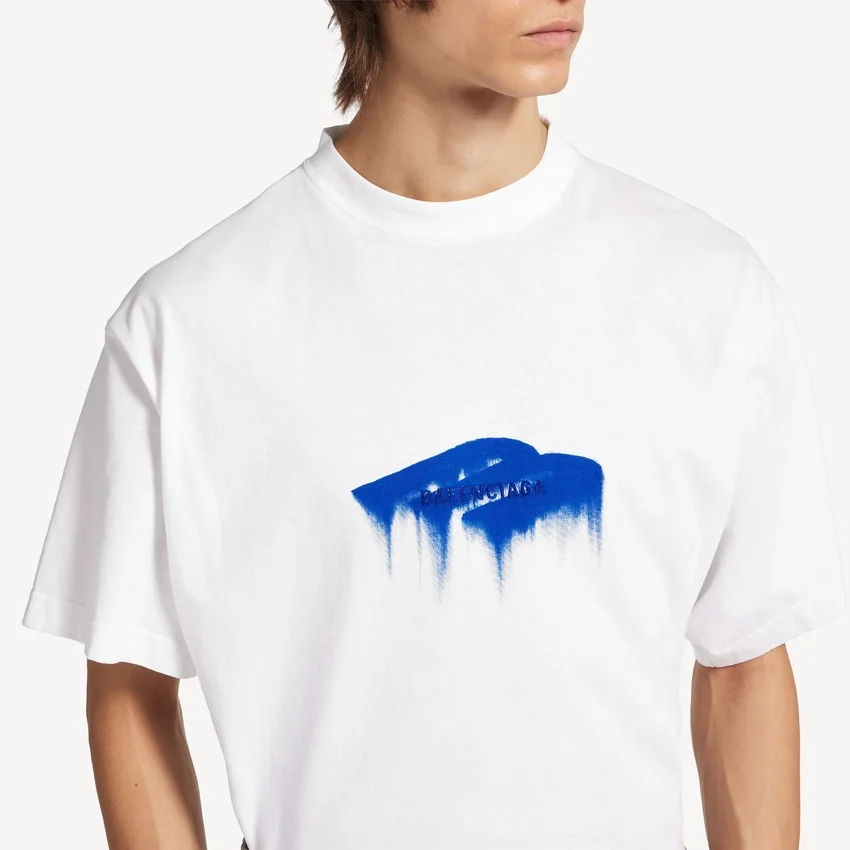 Oversized Wet Brush T-shirt til mænd i hvid Oversized Wet Brush T-shirt til mænd i hvid