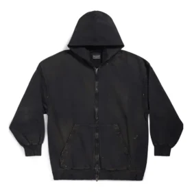 Paris-hettetrøje med lynlås, small fit “Black Faded” 744454TOVI41055