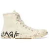 Paris High Top Sneakers “Hvid slidt bomuld og hvid gummi med graffiti” 688752W3RR49010