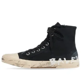 Paris High Top Sneakers “Sort, slidt bomuld og hvid gummi med graffiti” 688752W3RR41099