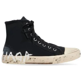 Paris High Top Sneakers “Sort, slidt bomuld og hvid gummi med graffiti” 688752W3RR41099