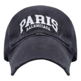 Paris Logo Baseballkasket “Washed Black White” 680748-410B2